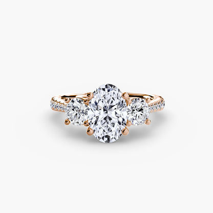 Three-Stone with Pavé Band setting Aces Jewellers 