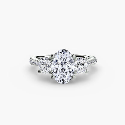 Three-Stone with Pavé Band setting Aces Jewellers 