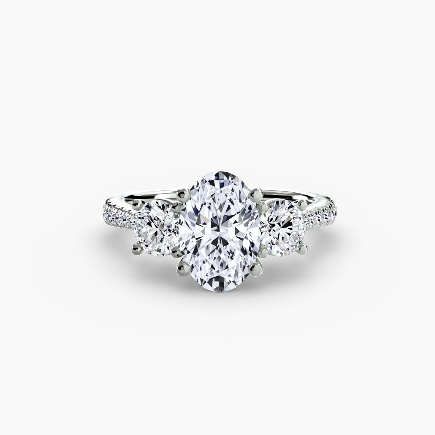 Three-Stone with Pavé Band setting Aces Jewellers 