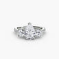 Three-Stone with Pavé Band setting Aces Jewellers 9K White Gold Pear 