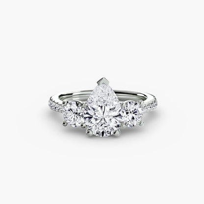 Three-Stone with Pavé Band setting Aces Jewellers 