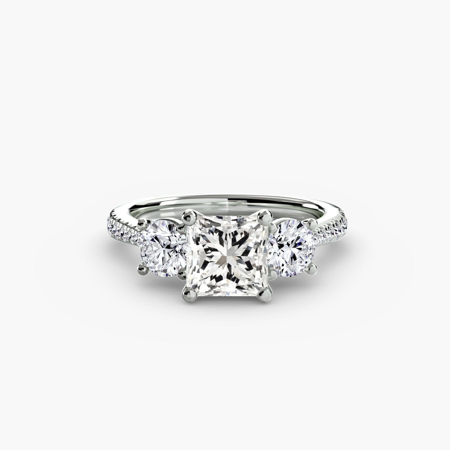 Three-Stone with Pavé Band setting Aces Jewellers 