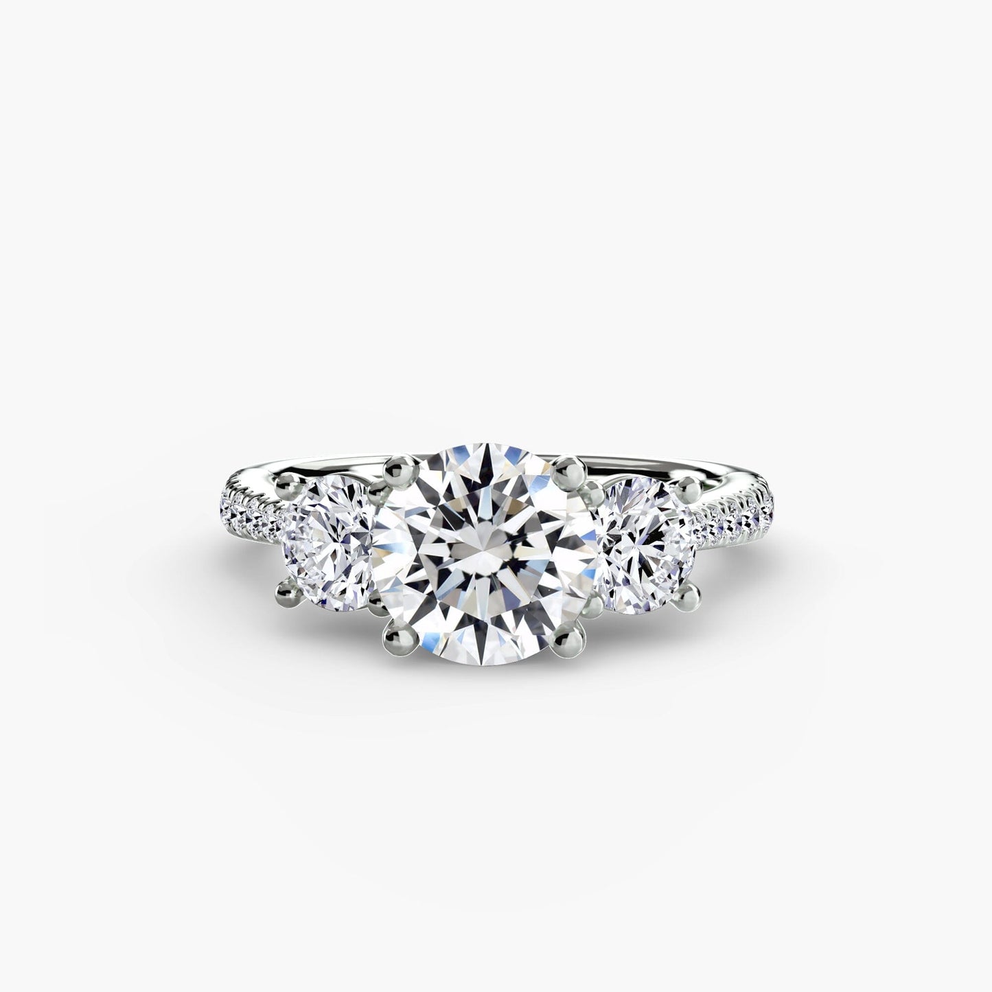 Three-Stone with Pavé Band setting Aces Jewellers 