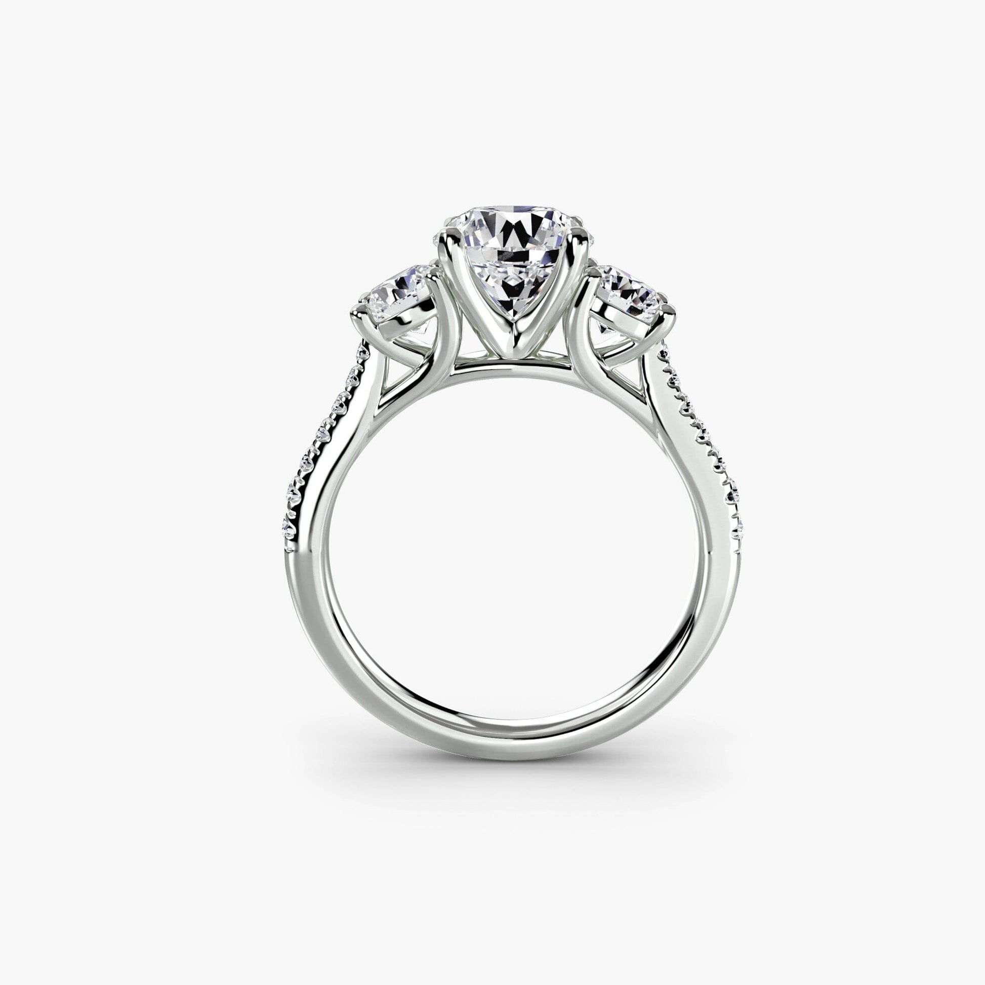 Three-Stone with Pavé Band setting Aces Jewellers 