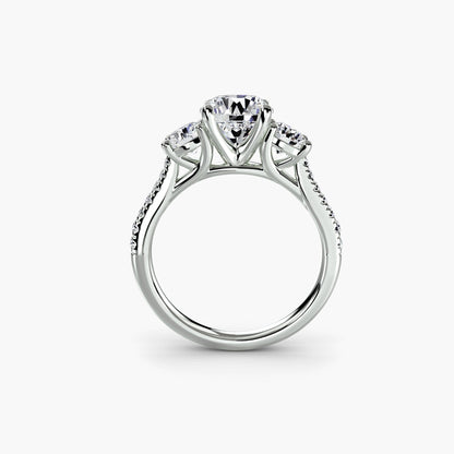 Three-Stone with Pavé Band setting Aces Jewellers 
