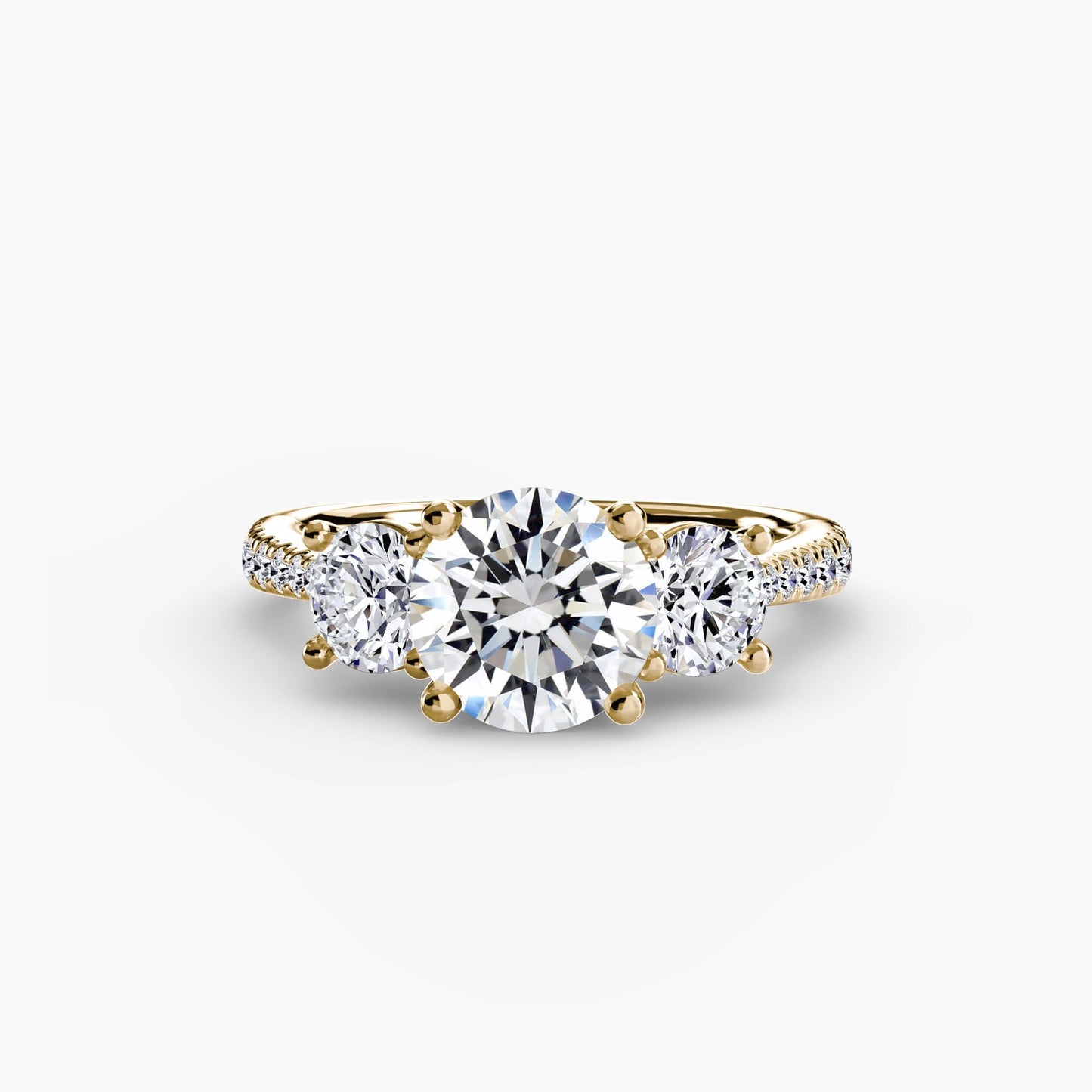 Three-Stone with Pavé Band setting Aces Jewellers 