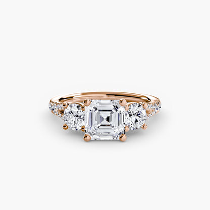 Three-Stone with Pavé Band 3 setting Aces Jewellers 