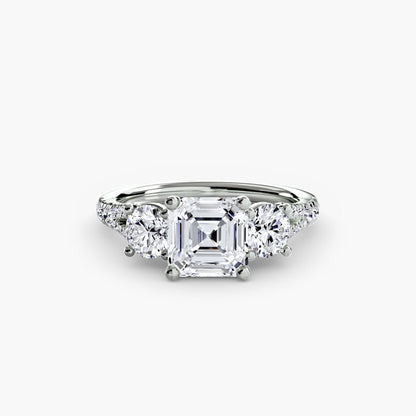 Three-Stone with Pavé Band 3 setting Aces Jewellers 