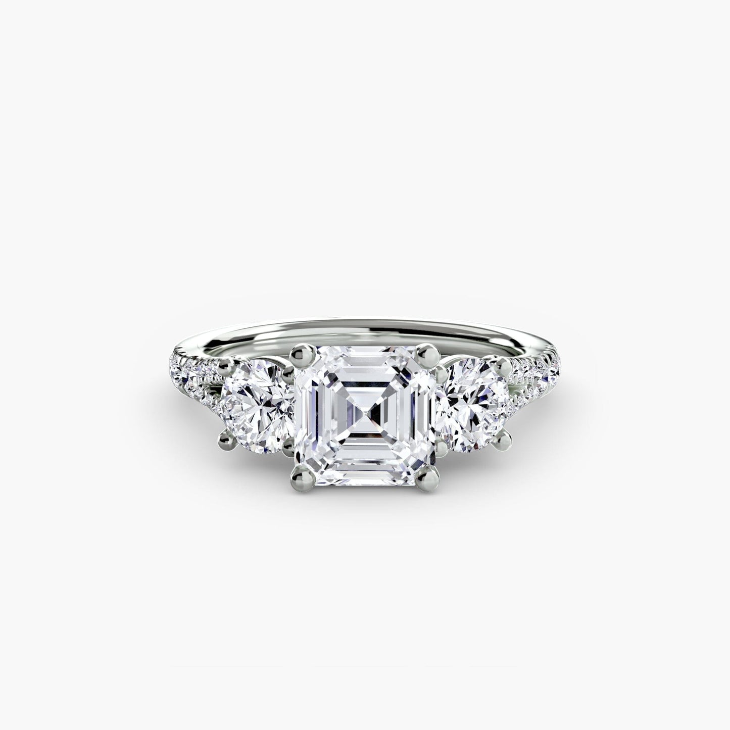 Three-Stone with Pavé Band 3 setting Aces Jewellers 