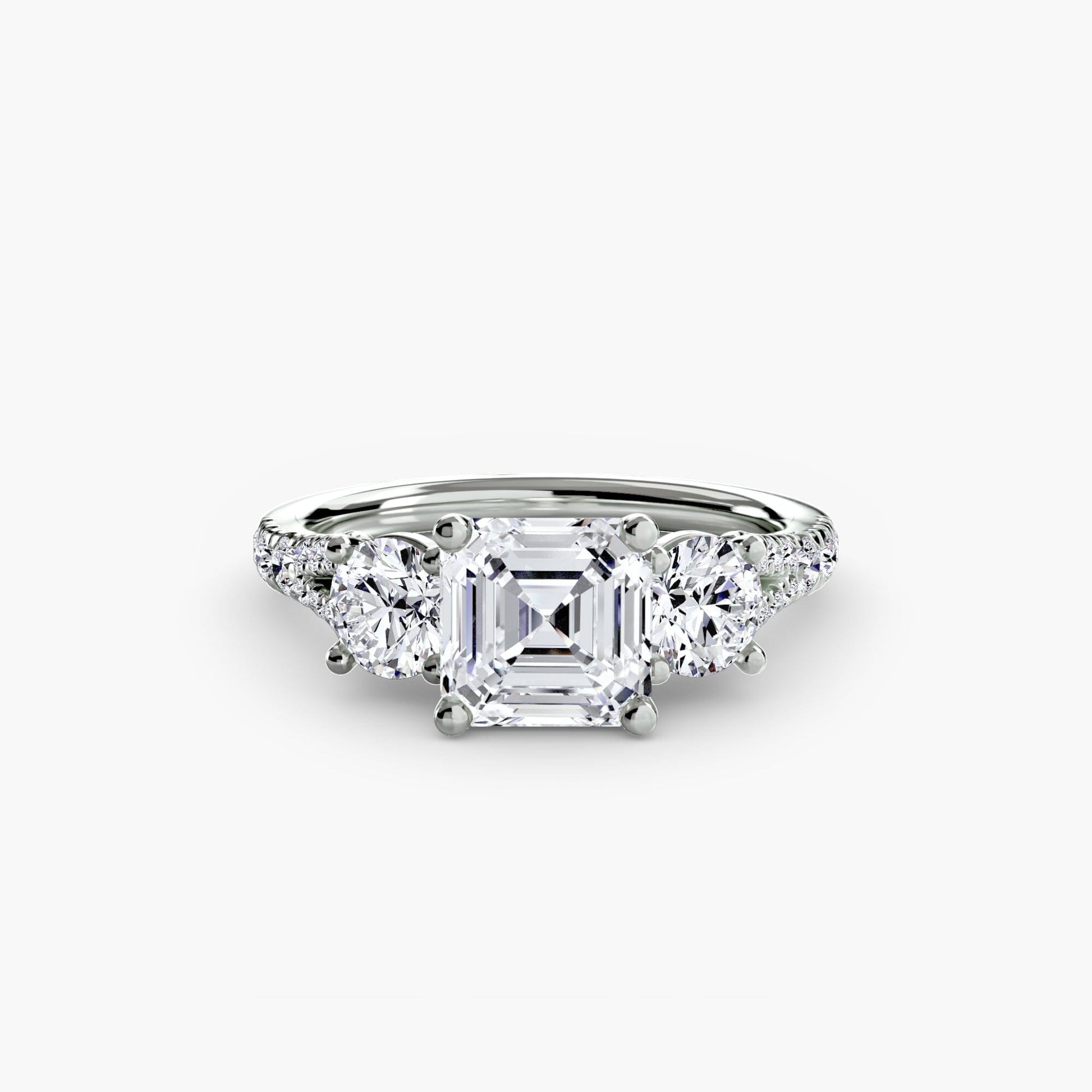 Three-Stone with Pavé Band 3 setting Aces Jewellers 