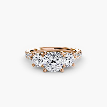 Three-Stone with Pavé Band 3 setting Aces Jewellers 