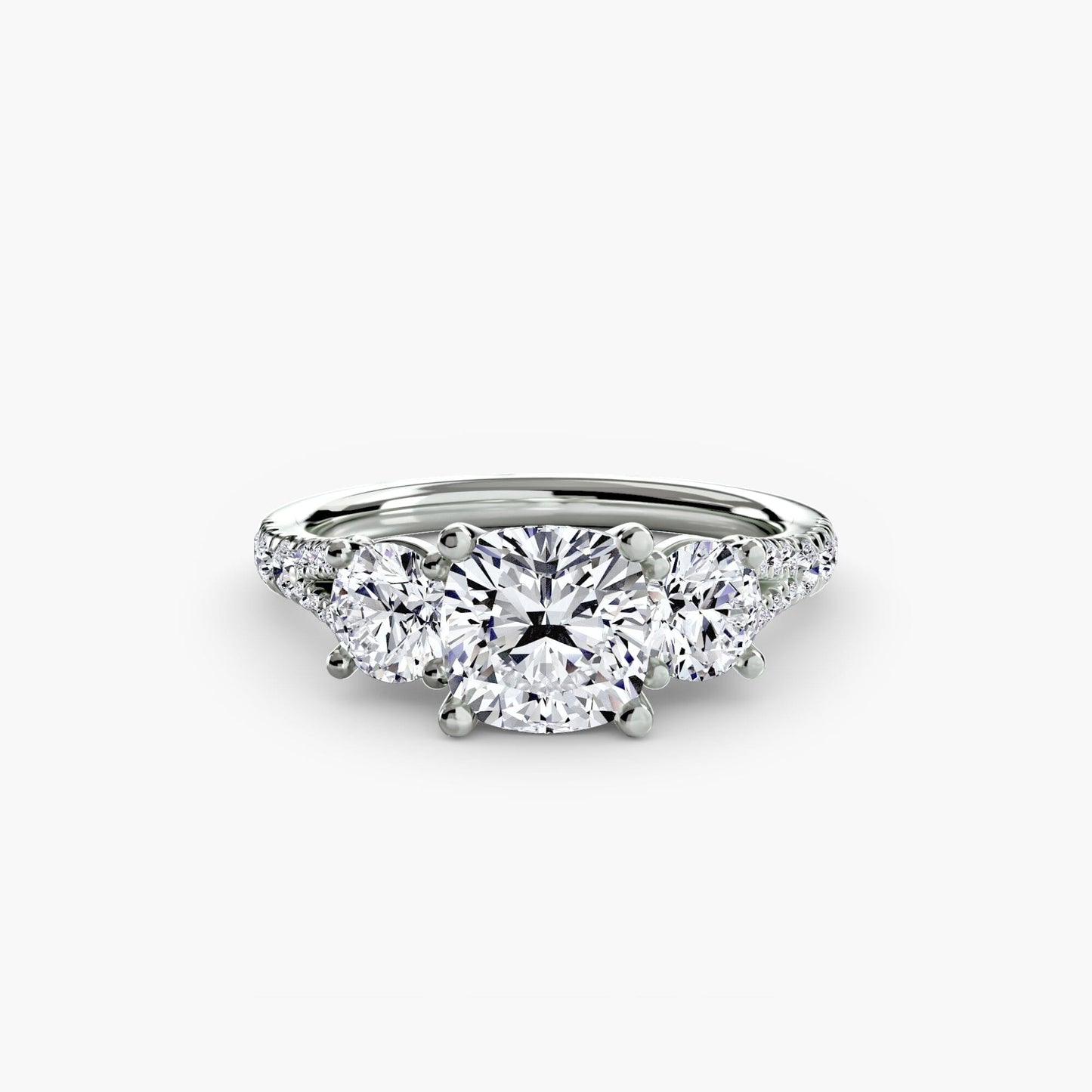 Three-Stone with Pavé Band 3 setting Aces Jewellers 
