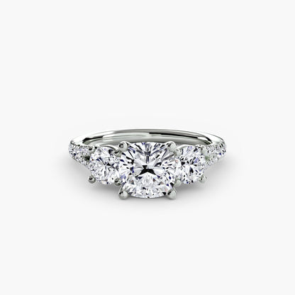 Three-Stone with Pavé Band 3 setting Aces Jewellers 