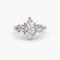 Three-Stone with Pavé Band 3 setting Aces Jewellers 9K Rose Gold Marquise 