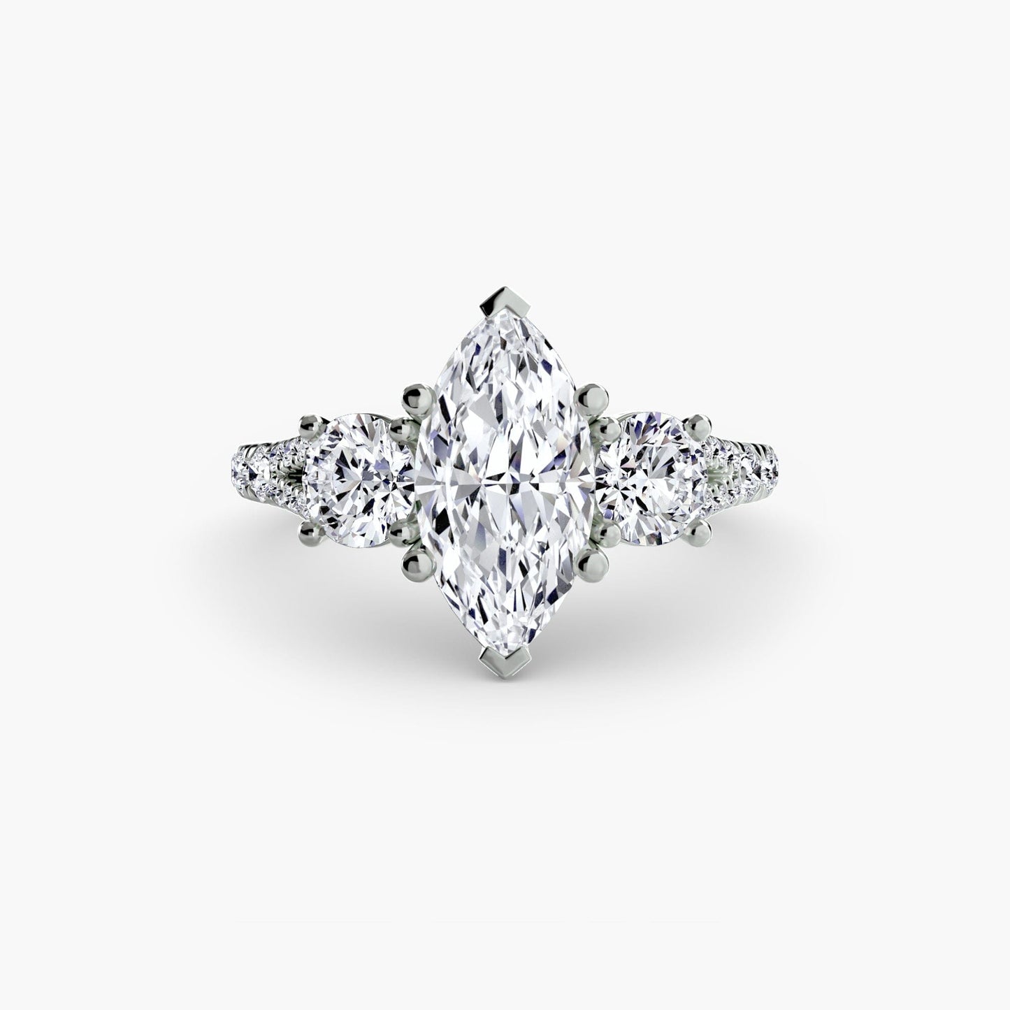 Three-Stone with Pavé Band 3 setting Aces Jewellers 
