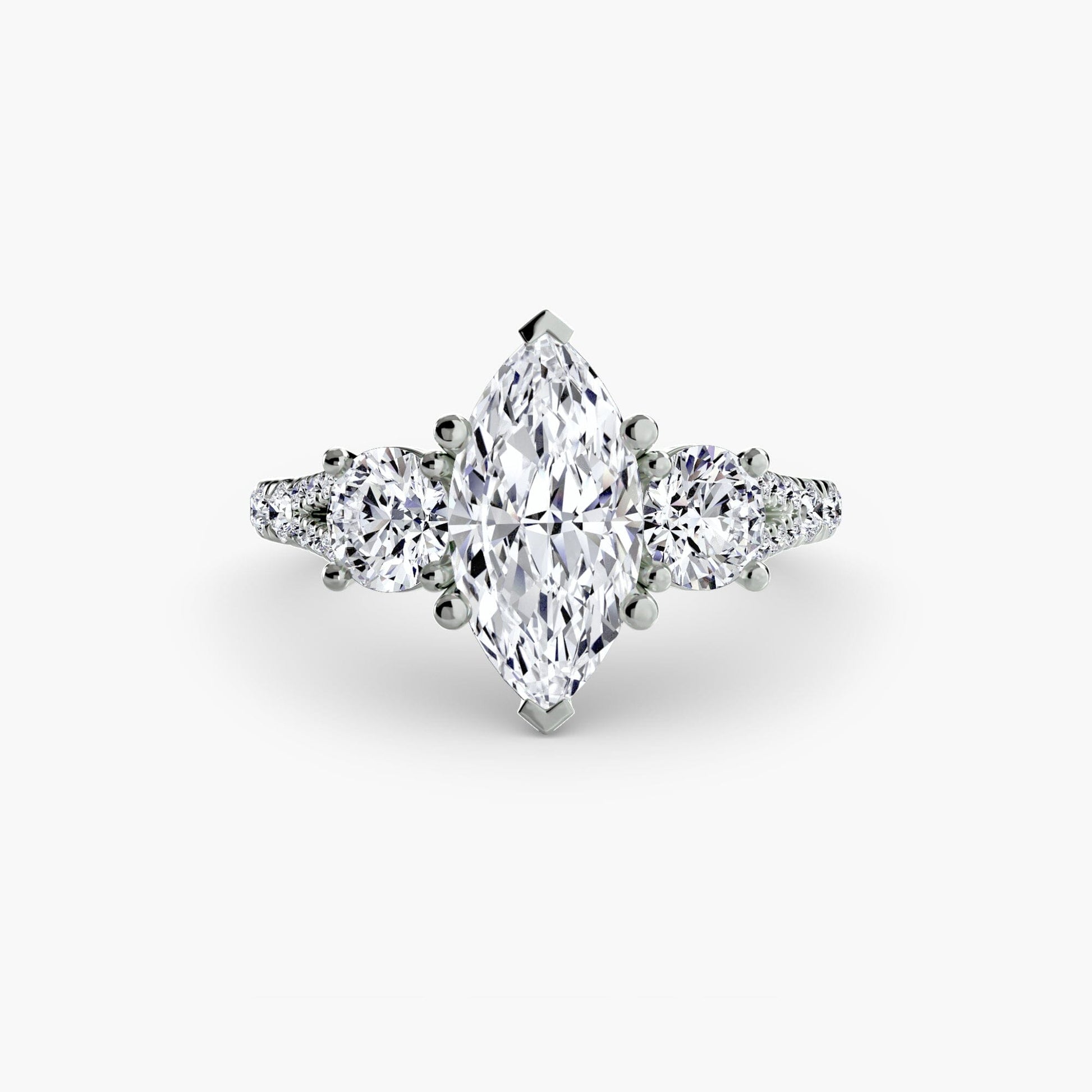 Three-Stone with Pavé Band 3 setting Aces Jewellers 