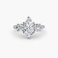Three-Stone with Pavé Band 3 setting Aces Jewellers 9K White Gold Marquise 