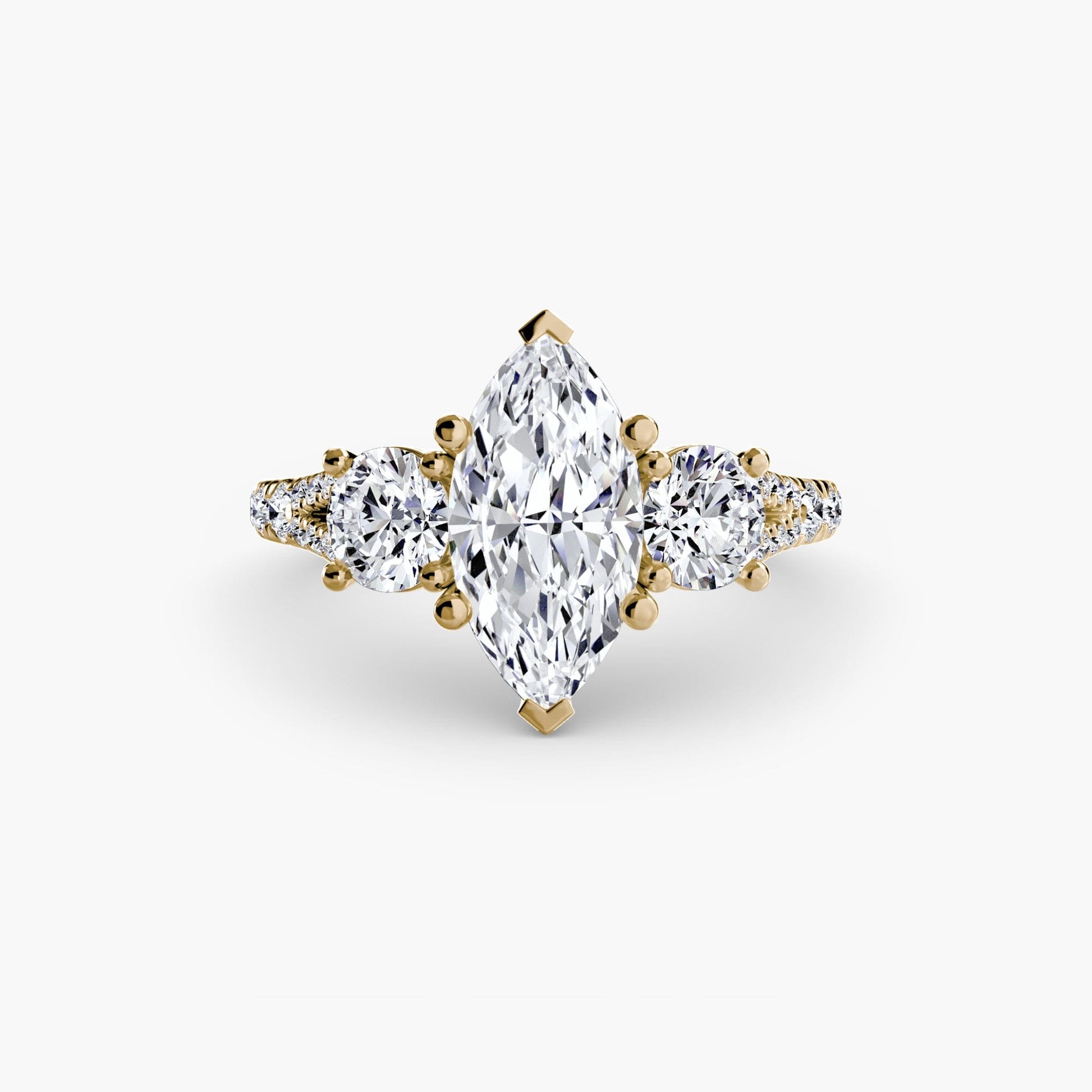 Three-Stone with Pavé Band 3 setting Aces Jewellers 
