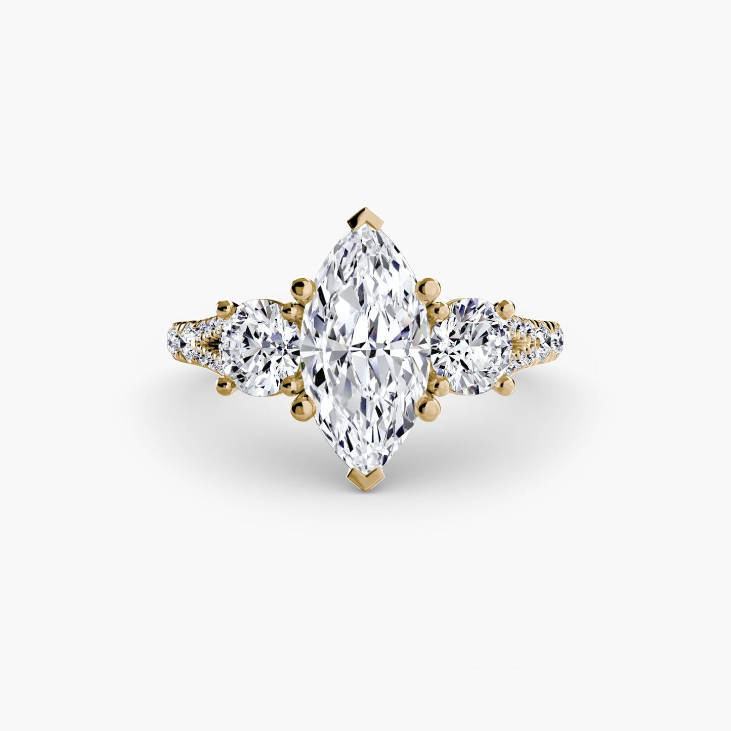 Three-Stone with Pavé Band 3 setting Aces Jewellers 
