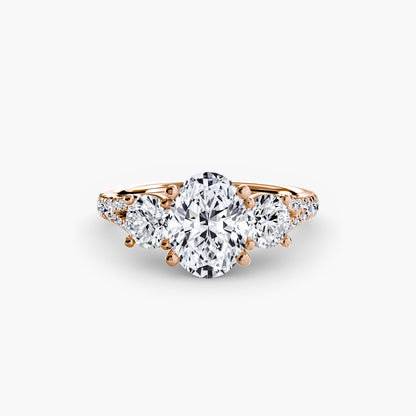Three-Stone with Pavé Band 3 setting Aces Jewellers 