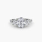 Three-Stone with Pavé Band 3 setting Aces Jewellers 9K White Gold Oval 