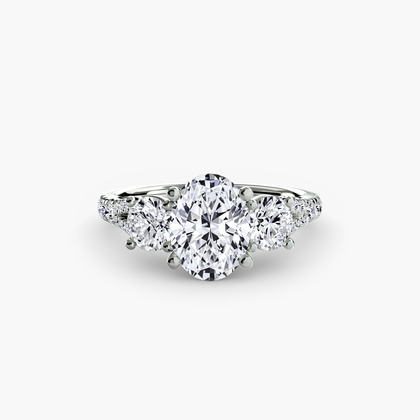 Three-Stone with Pavé Band 3 setting Aces Jewellers 