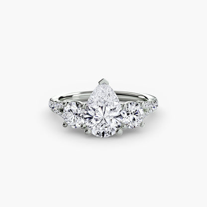 Three-Stone with Pavé Band 3 setting Aces Jewellers 