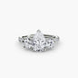 Three-Stone with Pavé Band 3 setting Aces Jewellers 9K White Gold Pear 