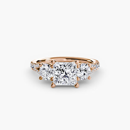 Three-Stone with Pavé Band 3 setting Aces Jewellers 