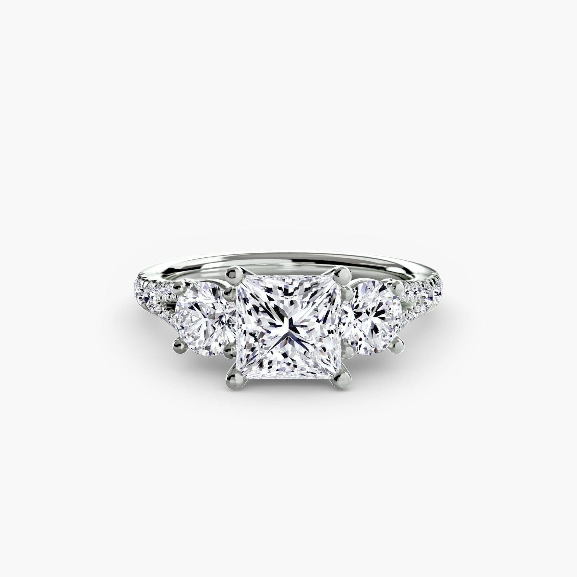 Three-Stone with Pavé Band 3 setting Aces Jewellers 