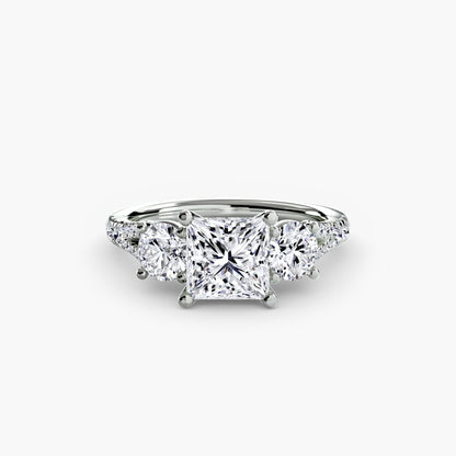 Three-Stone with Pavé Band 3 setting Aces Jewellers 