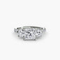Three-Stone with Pavé Band 3 setting Aces Jewellers 9K White Gold Princess 