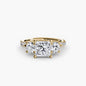 Three-Stone with Pavé Band 3 setting Aces Jewellers 9K Yellow Gold Princess 