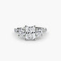 Three-Stone with Pavé Band 3 setting Aces Jewellers 9K White Gold Radiant 