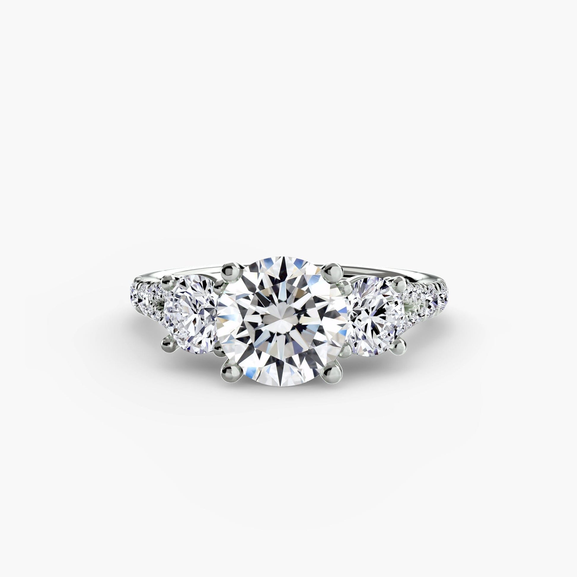 Three-Stone with Pavé Band 3 setting Aces Jewellers 