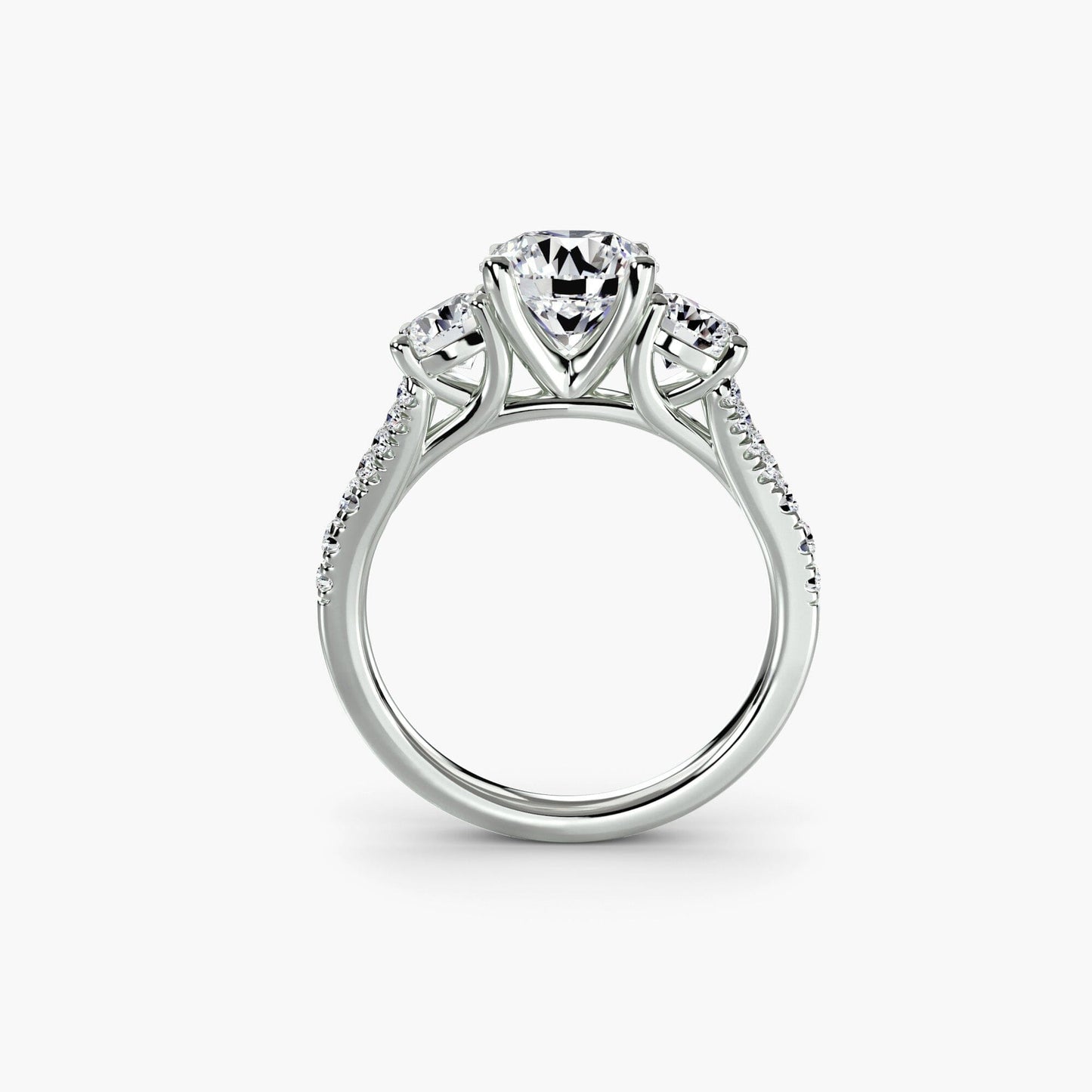 Three-Stone with Pavé Band 3 setting Aces Jewellers 