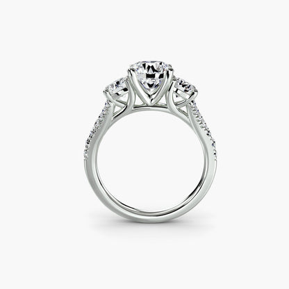 Three-Stone with Pavé Band 3 setting Aces Jewellers 