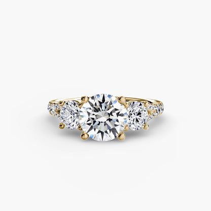 Three-Stone with Pavé Band 3 setting Aces Jewellers 