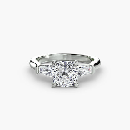 Three-Stone Ring (Baguette Side Stones) setting Aces Jewellers 