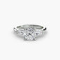 Three-Stone Ring (Baguette Side Stones) setting Aces Jewellers 9K White Gold Cushion 