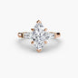 Three-Stone Ring (Baguette Side Stones) setting Aces Jewellers 9K Rose Gold Marquise 