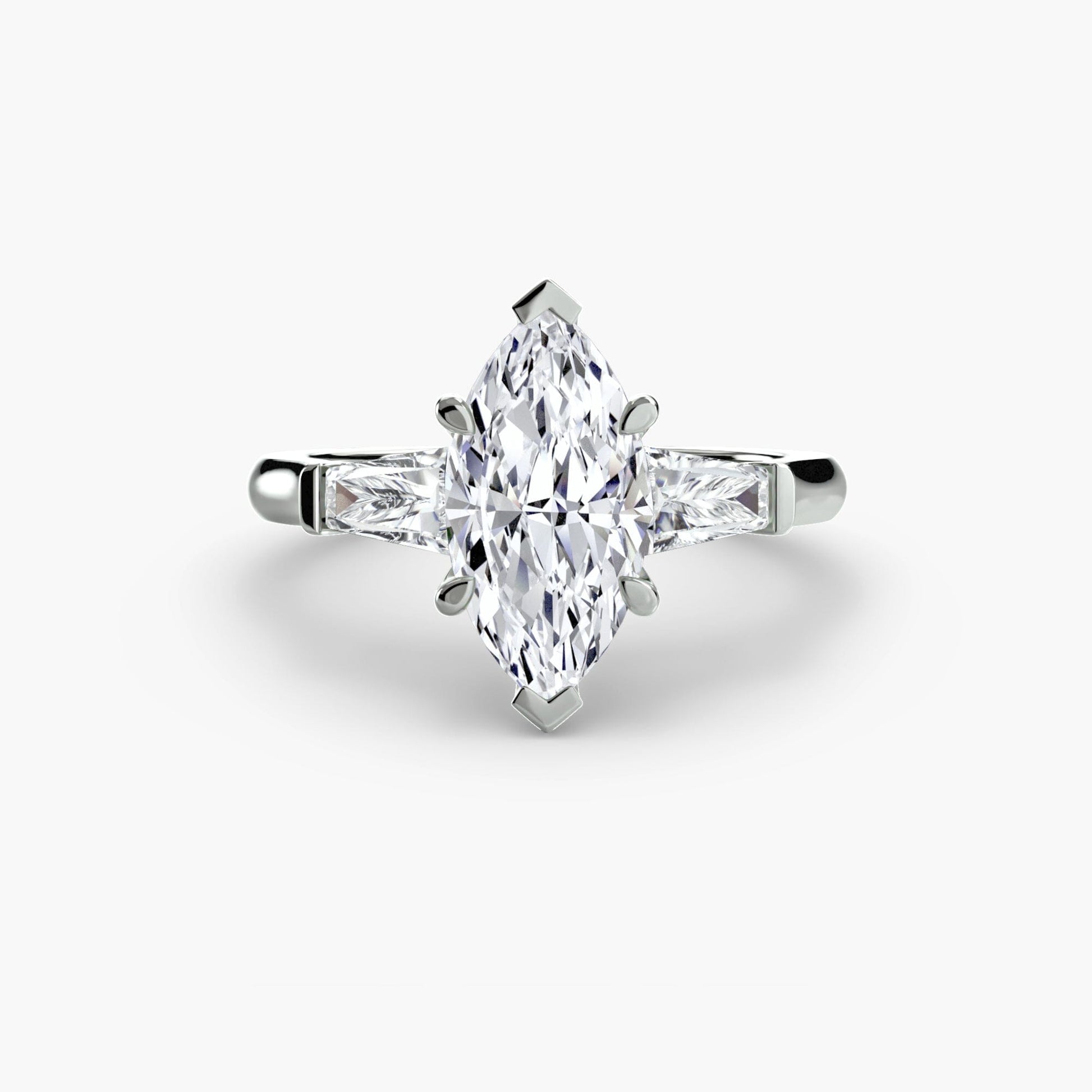 Three-Stone Ring (Baguette Side Stones) setting Aces Jewellers 