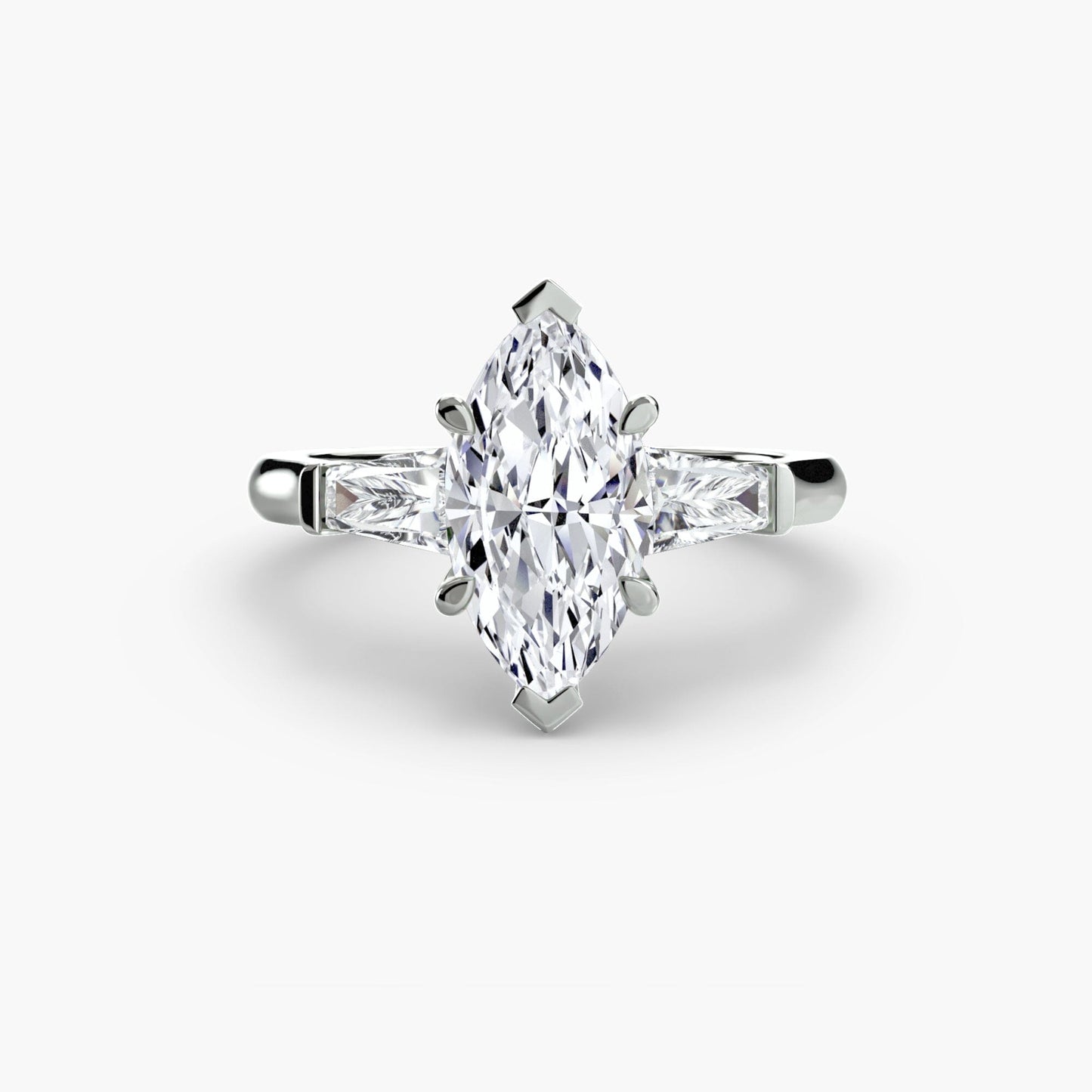 Three-Stone Ring (Baguette Side Stones) setting Aces Jewellers 