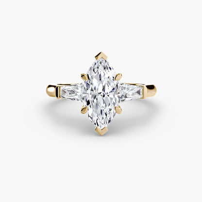 Three-Stone Ring (Baguette Side Stones) setting Aces Jewellers 
