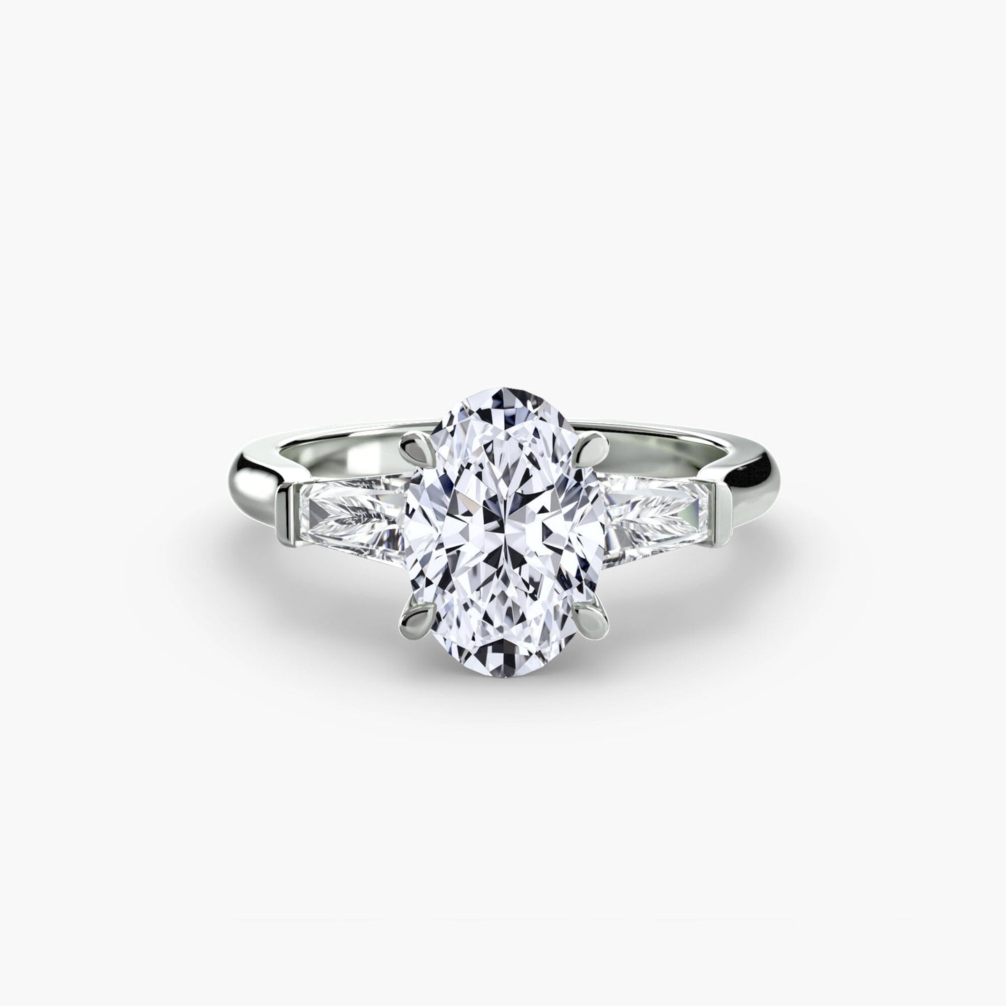 Three-Stone Ring (Baguette Side Stones) setting Aces Jewellers 