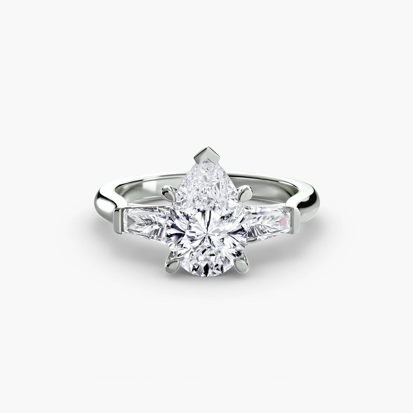 Three-Stone Ring (Baguette Side Stones) setting Aces Jewellers 