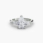 Three-Stone Ring (Baguette Side Stones) setting Aces Jewellers 9K White Gold Pear 