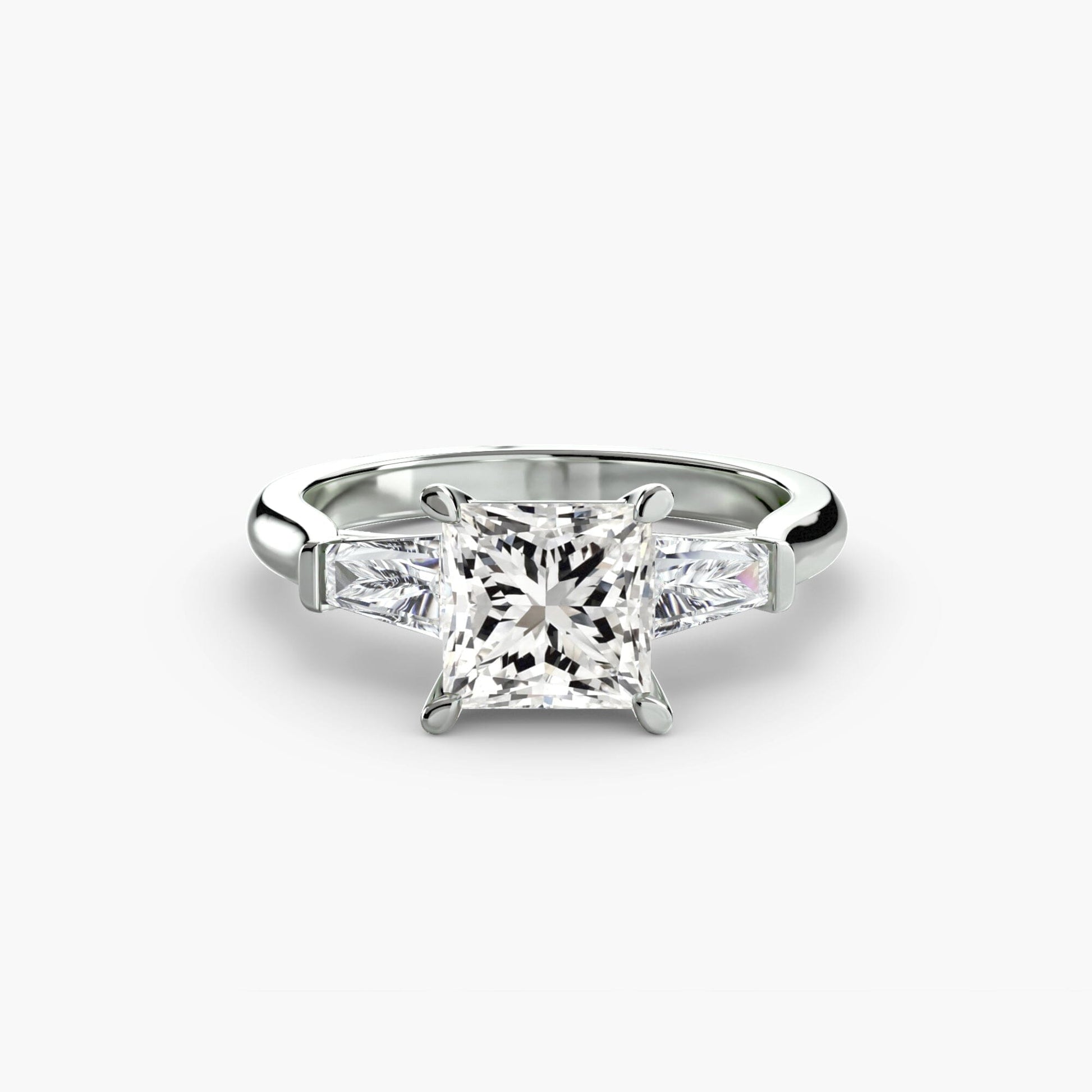 Three-Stone Ring (Baguette Side Stones) setting Aces Jewellers 