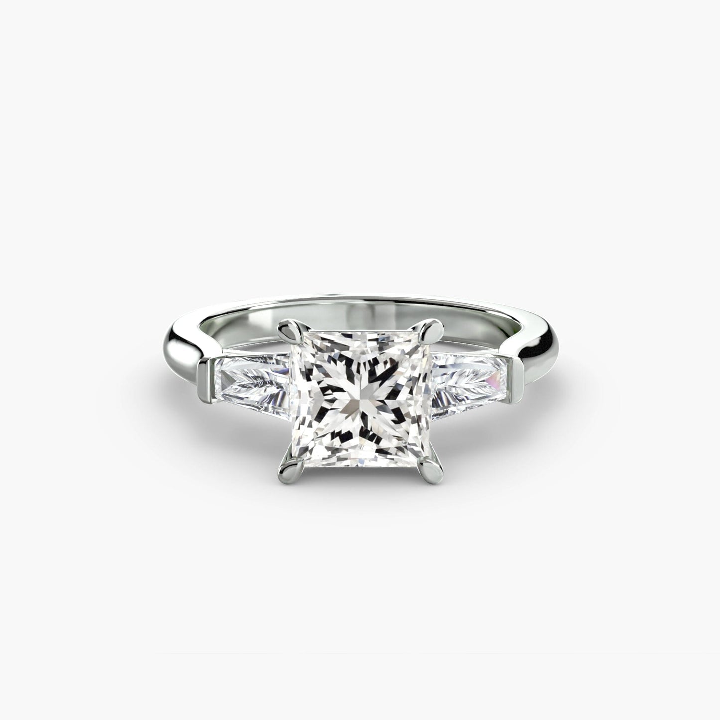 Three-Stone Ring (Baguette Side Stones) setting Aces Jewellers 