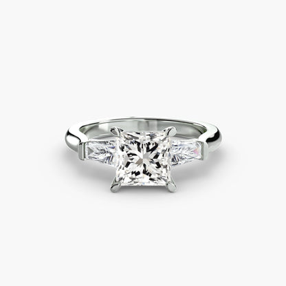 Three-Stone Ring (Baguette Side Stones) setting Aces Jewellers 